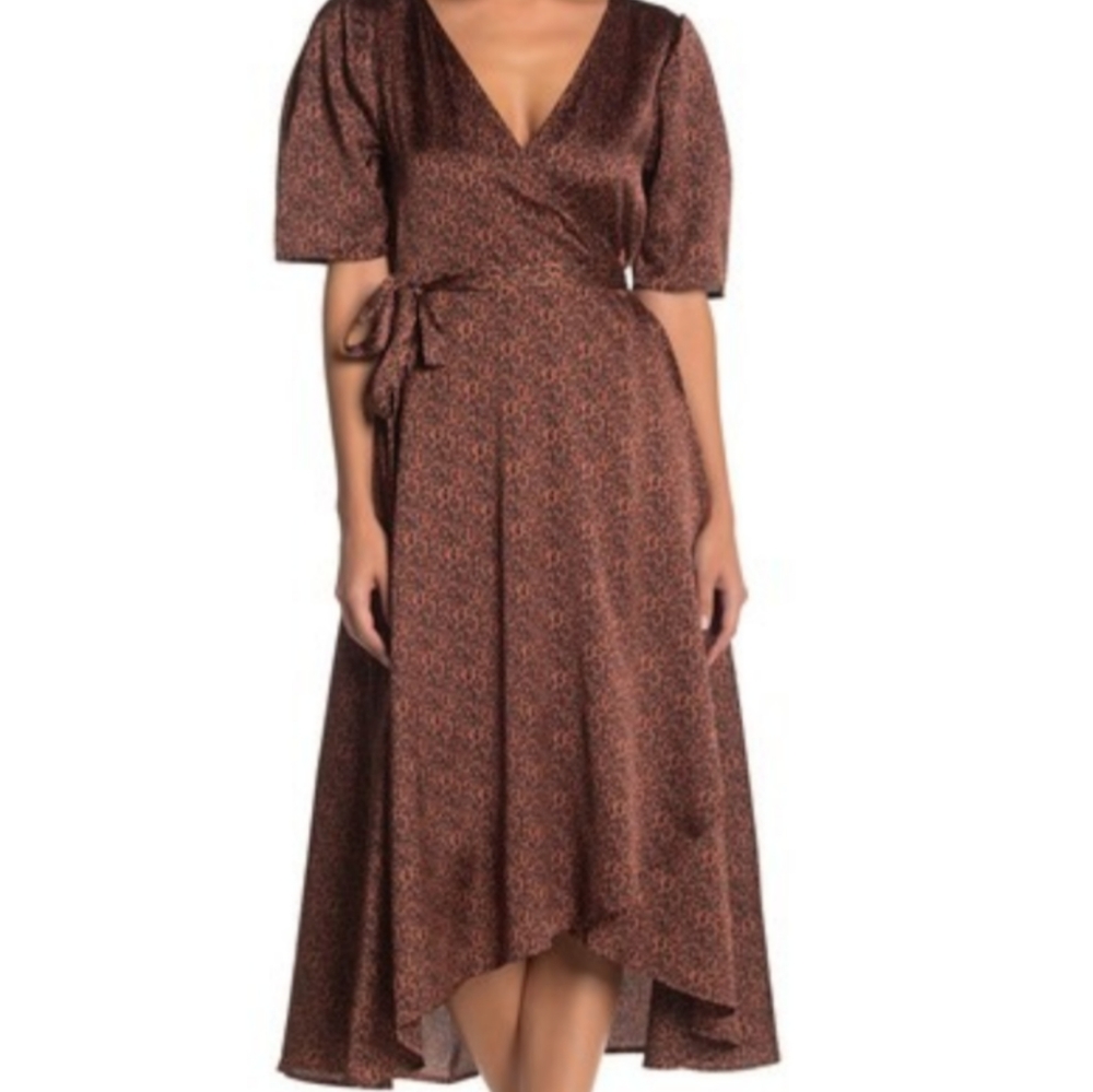 Bobeau Asymmetrical  Leopard Wrap Wress - Large